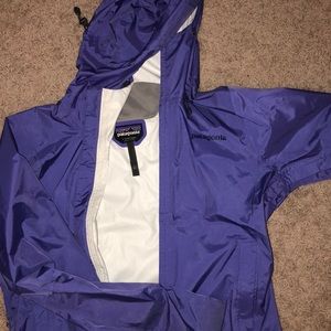 Purple Patagonia rain jacket